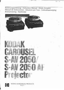 Kodak Carousel S-AV 2050 manual. Camera Instructions.